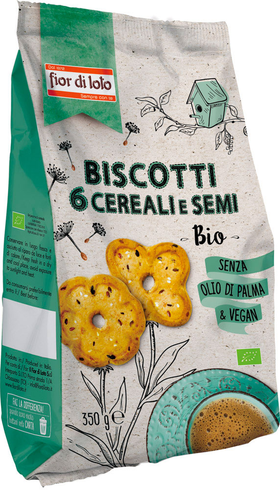 Biscotti ai 6 cereali e semi Fior di loto