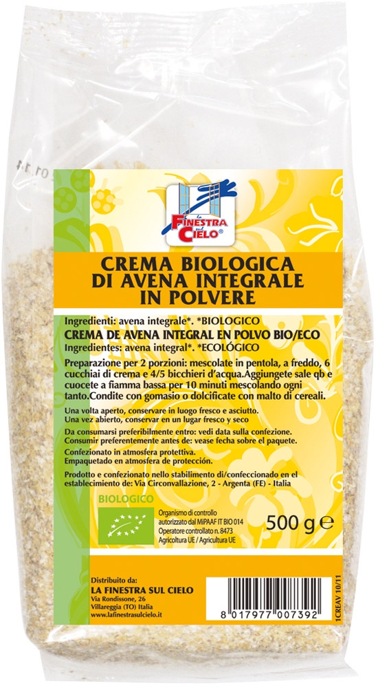 Crema di avena integrale La finestra sul cielo