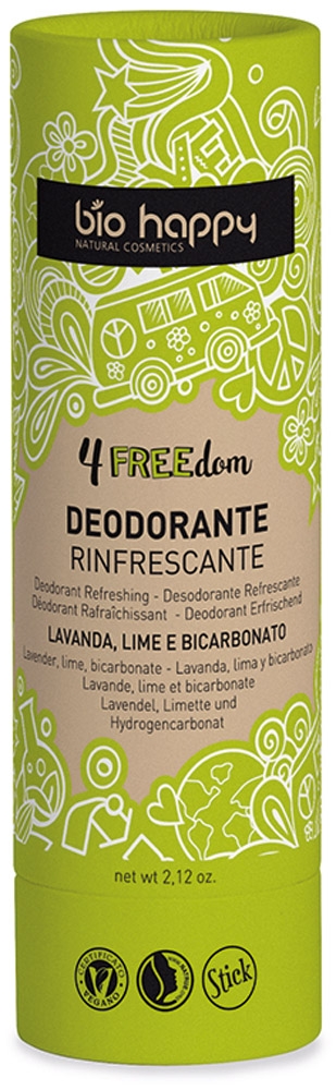 Deodorante rinfrescante solido - lavanda, lime e bicarbonato Bio happy
