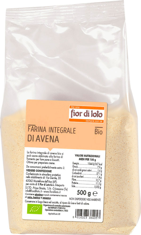 Farina integrale di avena Fior di loto