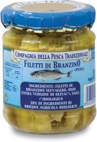 Filetti di branzino selvaggio in olio extra vergine di oliva Compagnia della pesca tradizionale